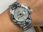 Replica Rolex GMT-Master Stainless Steel Strap Diamonds Face Diamonds  Bezel Watch 40mm